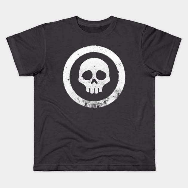 Basic skull White Kids T-Shirt by RealmsOfNowhere